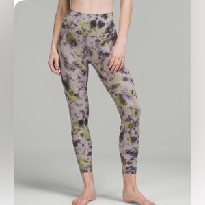 NWOT Lululemon Align 25” Leggings- Radial Tie Dye Mauve Grey